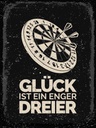 Holzschild 40x30 cm Dart Glück ist ein enger Dreier Sport Hobby