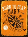 Holzschild 40x30 cm Born to play Dart Let`s Dekoration