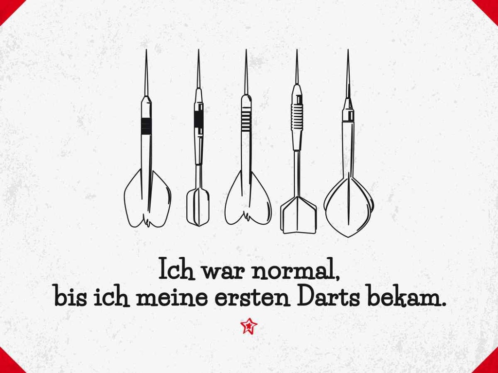 Holzschild 30x40 cm Dart Ich war normal bis Darts Sport Hobby