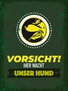 Holzschild 40x30 cm Vorsicht hier wacht unser Hund Tier Haustier