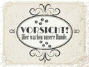 Holzschild 30x40 cm Vorsicht Hier wachen unsere Hunde Warnschild Hinweisschild