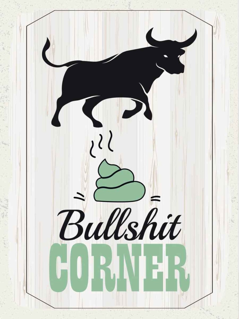 Holzschild 40x30 cm Bullshit Corner Stier Dekoration