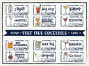 Holzschild 30x40 cm Fresh Cocktails Mojito Maragrita Essen Trinken