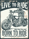 Holzschild 40x30 cm Biker Motorrad born to ride Sport Hobby