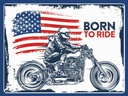 Holzschild 30x40 cm Biker Born to Ride USA Amerika