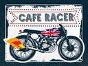 Holzschild 30x40 cm Motorcycle Cafe Racer Motorrad UK Auto Garage Werkstatt