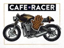 Holzschild 30x40 cm Motorcycle Cafe Racer Motorrad Auto Garage Werkstatt