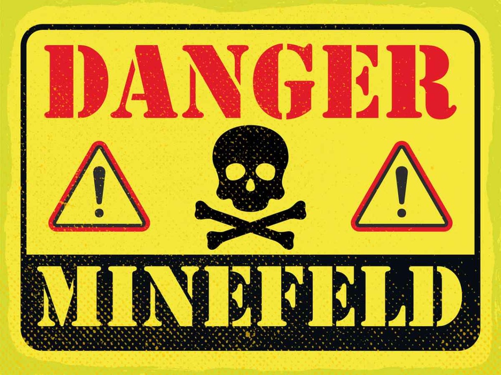 [LA-138732-H] Holzschild 30x40 cm Danger Mine Field Minenfeld Warnschild Hinweisschild