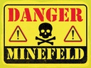 Holzschild 30x40 cm Danger Mine Field Minenfeld Warnschild Hinweisschild