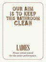 Holzschild 40x30 cm Keep this bathroom clean Warnschild Hinweisschild