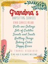 Holzschild 40x30 cm Grandma´s Babysitting services Opa Oma