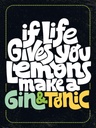 Holzschild 40x30 cm life gives Lemons make Gin & Tonic Essen Trinken