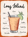 Holzschild 40x30 cm Long Island Tequila Vodka Essen Trinken