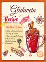 Holzschild 40x30 cm Glühwein Recipe Mulled Wine Essen Trinken