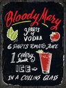 Holzschild 40x30 cm Bloody Mary Cocktail Recipe Essen Trinken