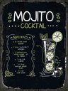 Holzschild 40x30 cm Mojito Cocktail Recipe Essen Trinken