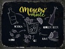 Holzschild 30x40 cm Moscow Mule Ginger Beer Ice Essen Trinken