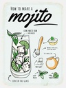 Holzschild 40x30 cm Mojito Cocktail Recipewhite rum Essen Trinken