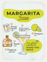 Holzschild 40x30 cm Margarita Recipe orange lime Essen Trinken