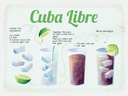Holzschild 30x40 cm Cuba Libre Cocktail Recipe Essen Trinken
