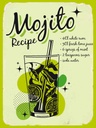Holzschild 40x30 cm Mojito Cocktail Recipe drink England