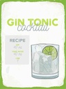 Holzschild 40x30 cm Gin Tonic Cocktail Recipe Essen Trinken