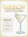 Holzschild 40x30 cm Gibson Cocktail Recipe Essen Trinken