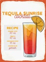 Holzschild 40x30 cm Tequila Sunrise Cocktail Recipe Essen Trinken