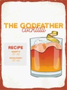 Holzschild 40x30 cm The Godfather Cocktail Recipe Essen Trinken