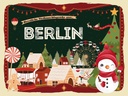 Holzschild 30x40 cm Weihnachtsgrüße aus BERLIN Weihnachten