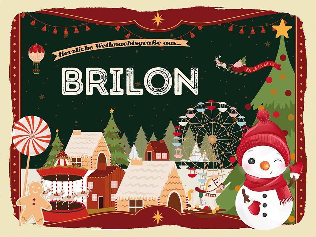 Holzschild 30x40 cm Weihnachtsgrüße aus BRILON Weihnachten