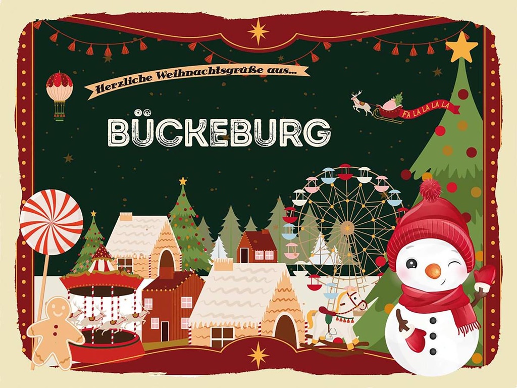 Holzschild 30x40 cm Weihnachtsgrüße aus Bückeburg Weihnachten