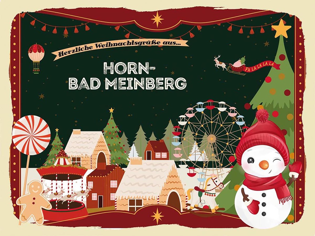 Holzschild 30x40 cm Weihnachtsgrüße aus Horn-Bad Meinberg Weihnachten