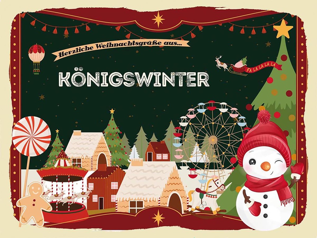 Holzschild 30x40 cm Weihnachtsgrüße aus Königs Wusterhausen Weihnachten