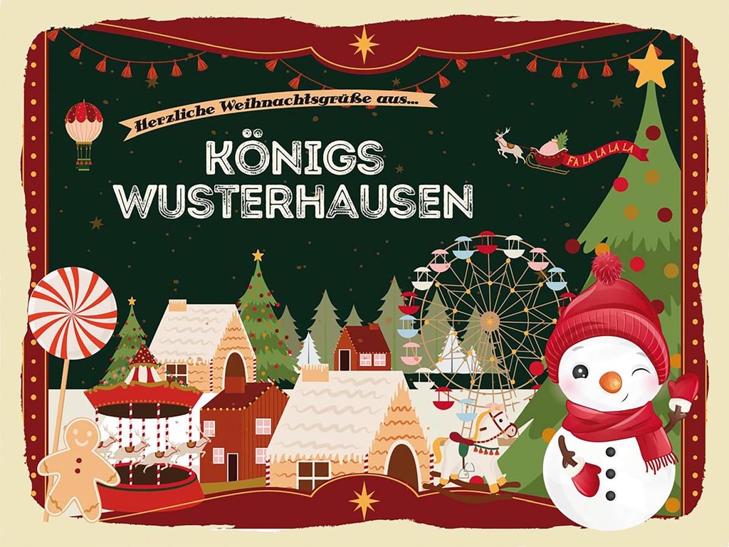 Holzschild 30x40 cm Weihnachtsgrüße aus Königsbrunn bei Augsburg Weihnachten