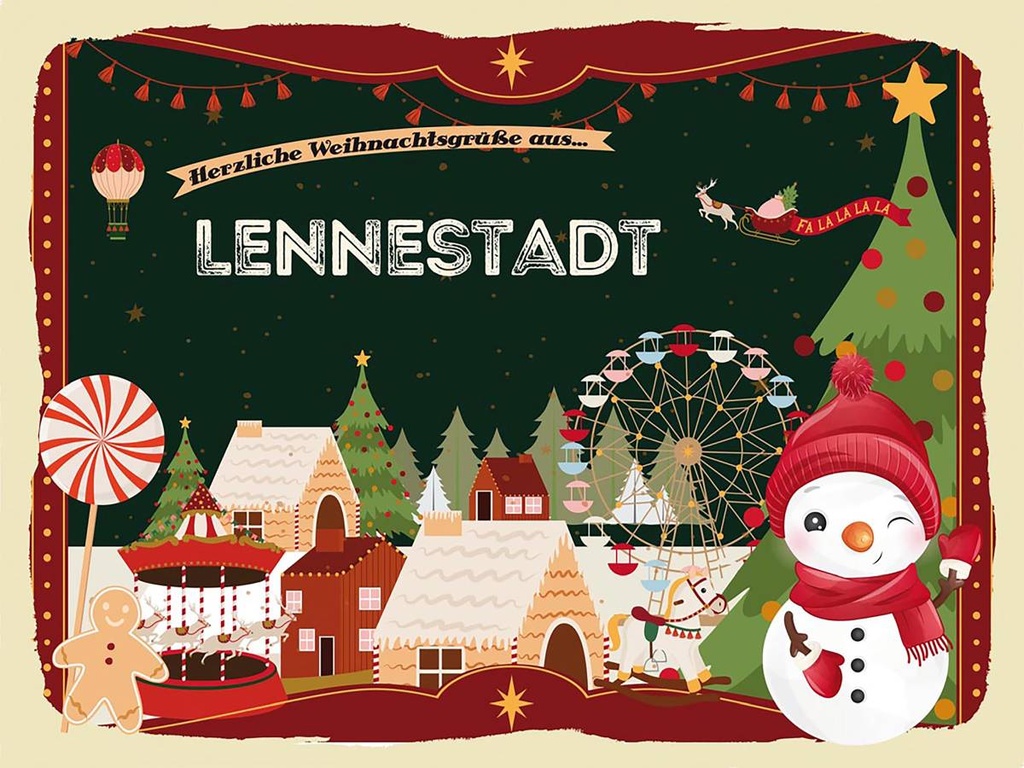 Holzschild 30x40 cm Weihnachtsgrüße aus Lennestadt Weihnachten