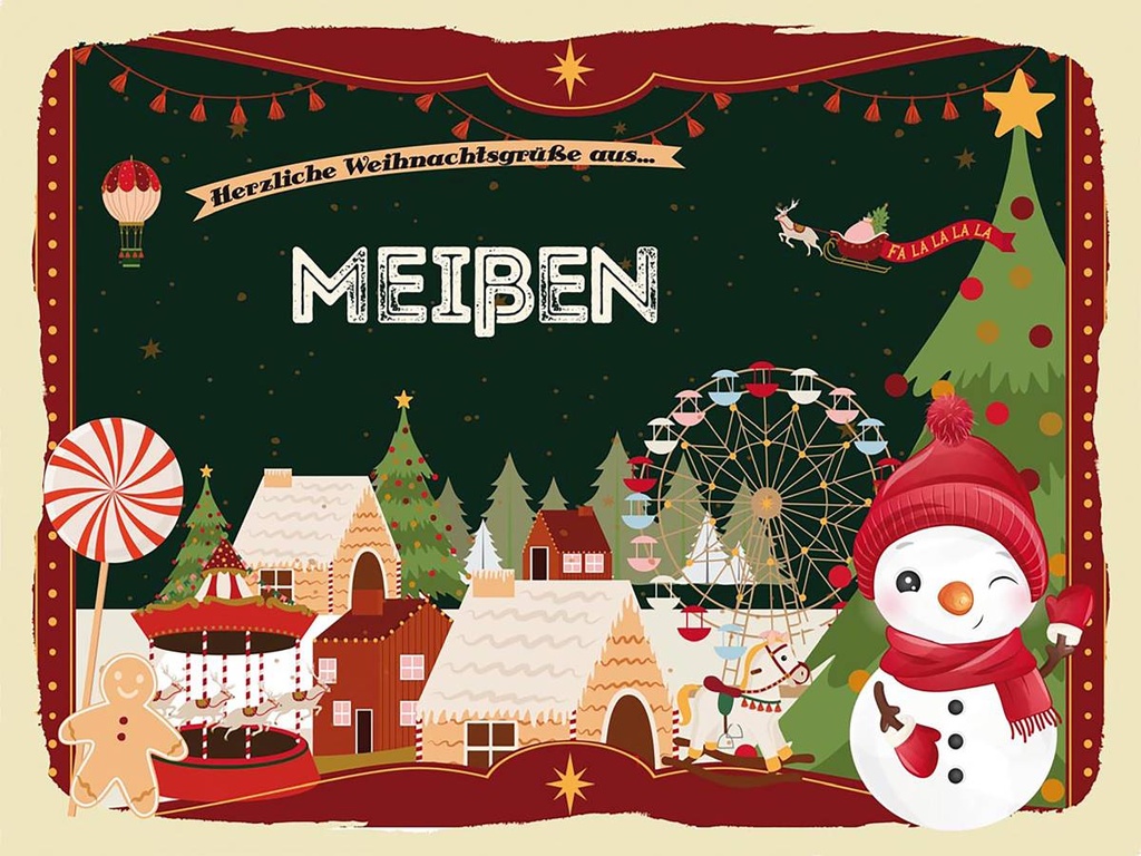 Holzschild 30x40 cm Weihnachtsgrüße aus Meißen Weihnachten Fest