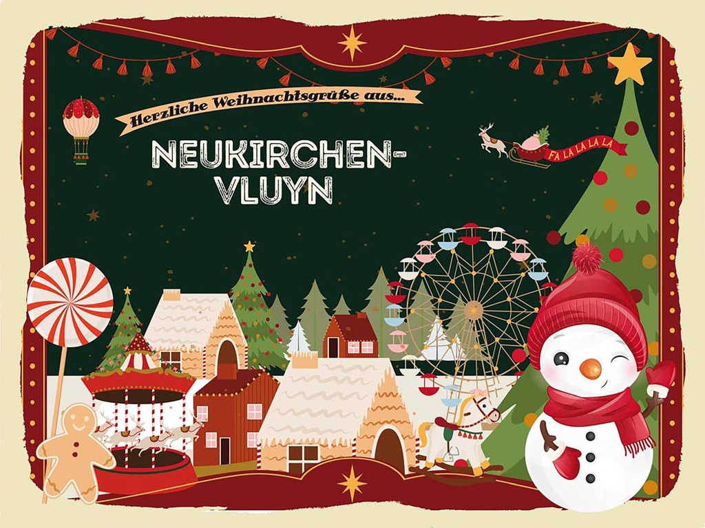 Holzschild 30x40 cm Weihnachtsgrüße aus Neunkirchen-Vluyn Weihnachten