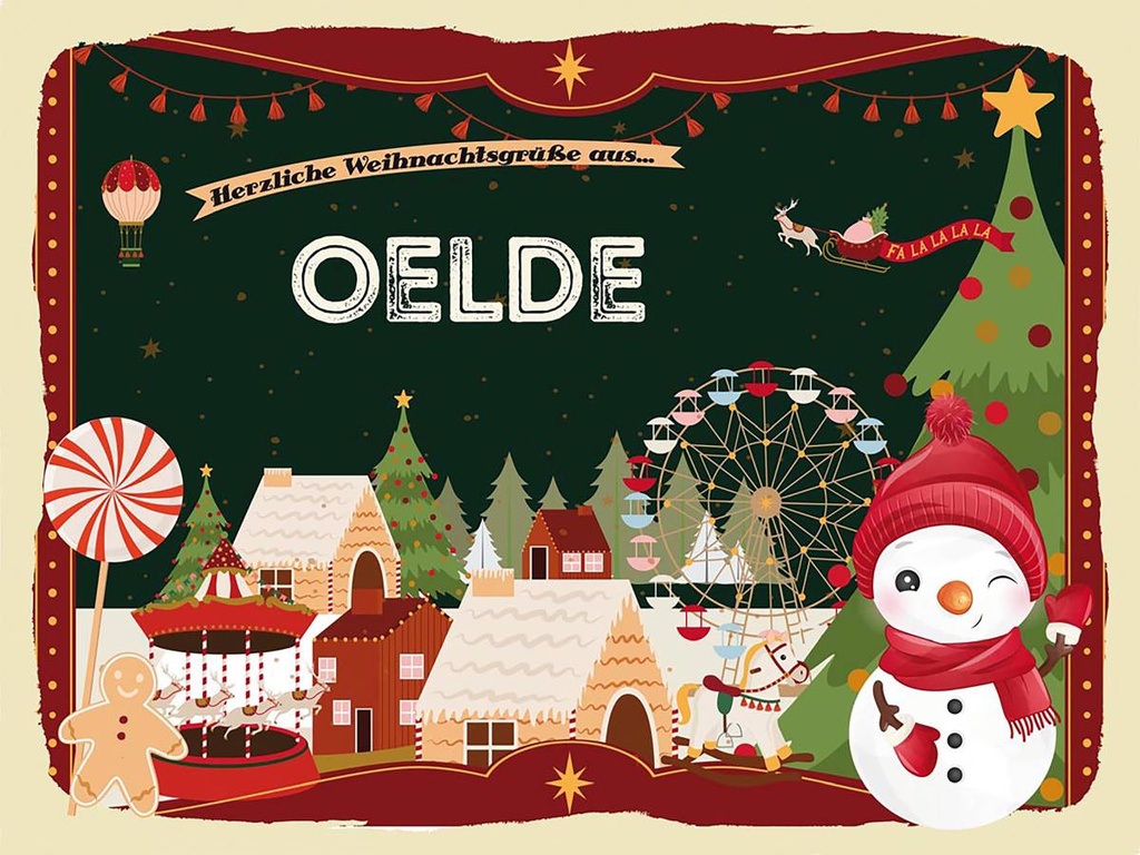 Holzschild 30x40 cm Weihnachten Grüße OELDE Fest