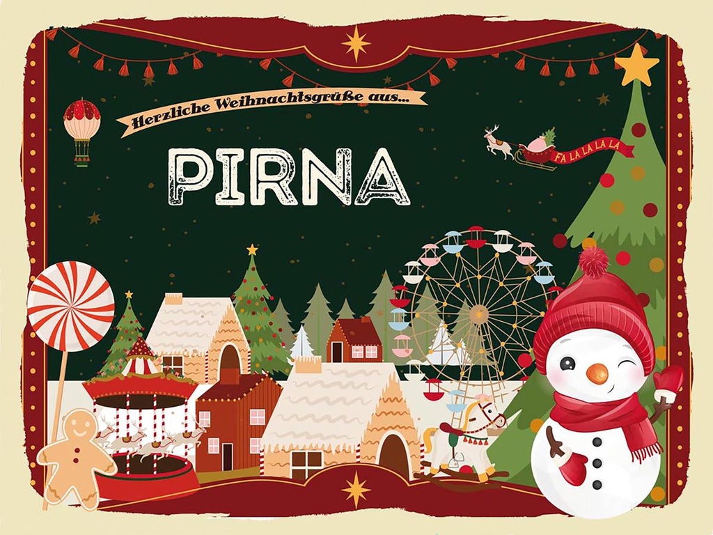 Holzschild 30x40 cm Weihnachten Grüße PIRNA Fest