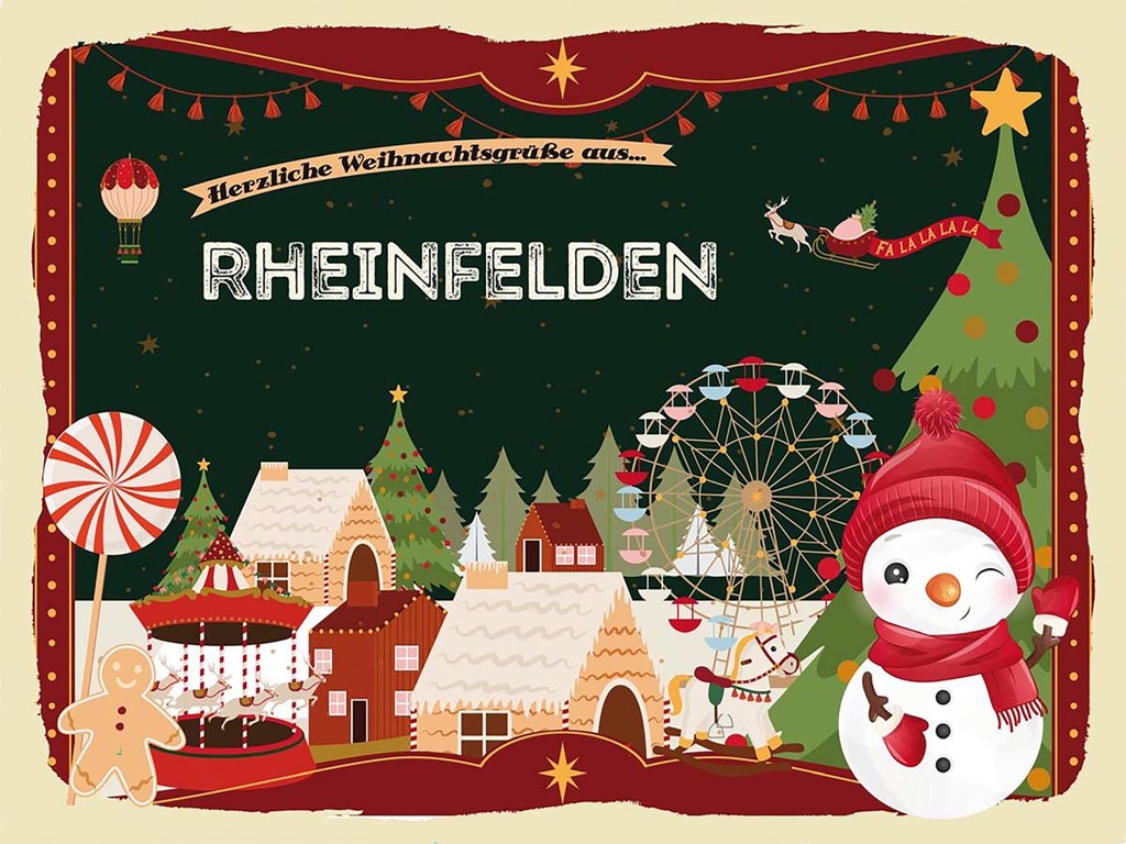 Holzschild 30x40 cm Weihnachten Grüße RHEINFELDEN