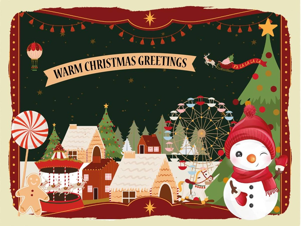 Holzschild 30x40 cm Weihnachten WARM CHRISTMAS GREETINGS