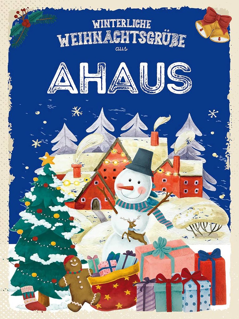 Holzschild 40x30 cm Weihnachtsgrüße aus AHAUS