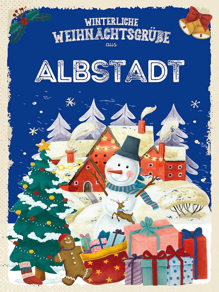 Holzschild 40x30 cm Weihnachtsgrüße ALBSTADT