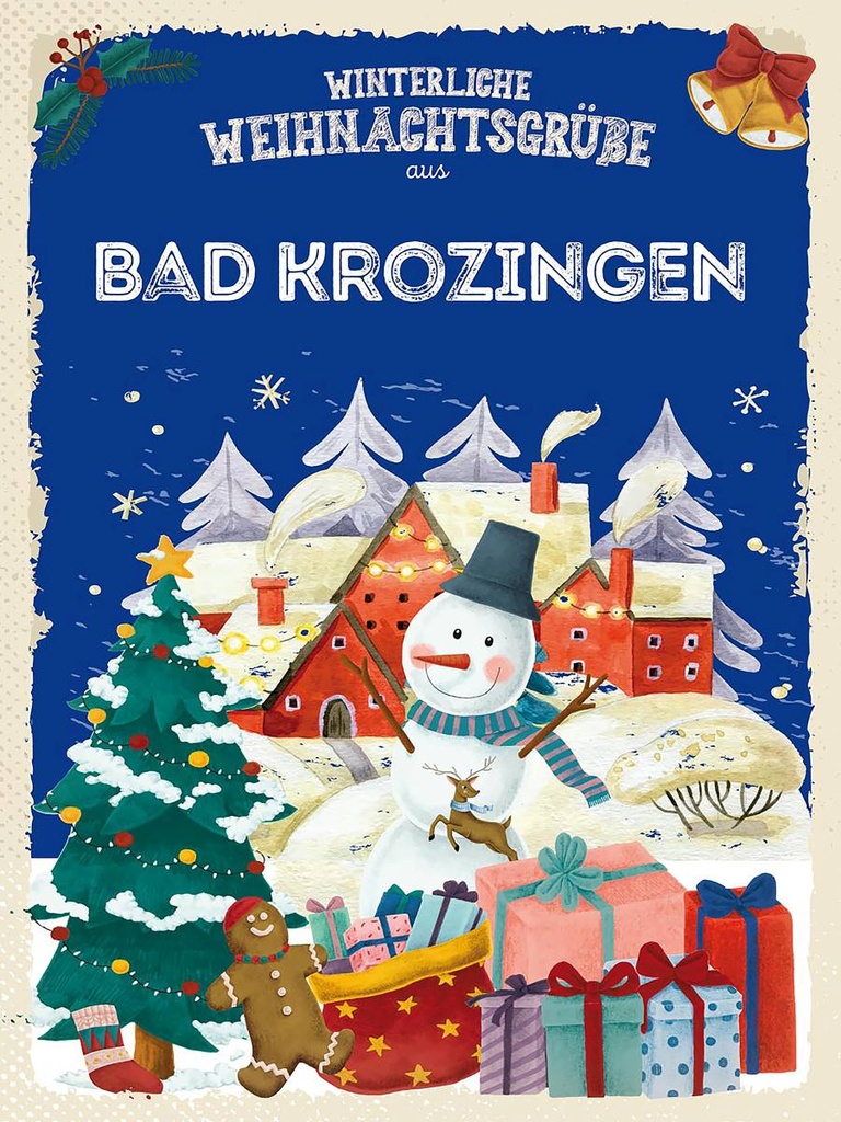 Holzschild 40x30 cm Weihnachtsgrüße BAD KROZINGEN