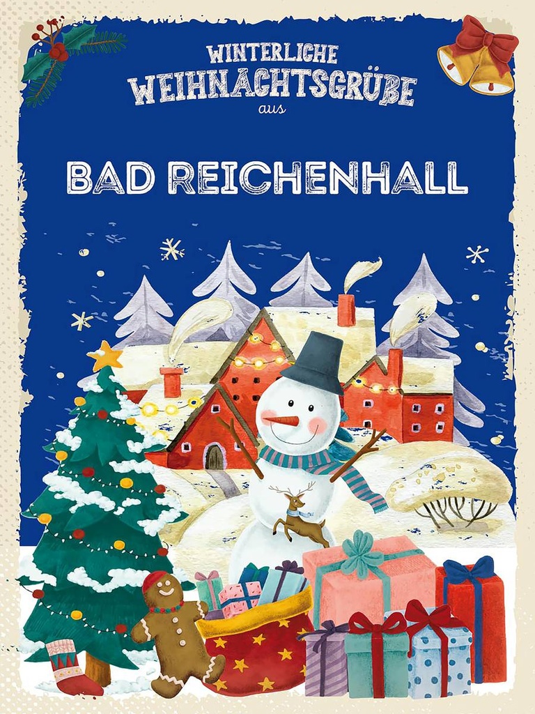 Holzschild 40x30 cm Weihnachtsgrüße BAD REICHENHALL