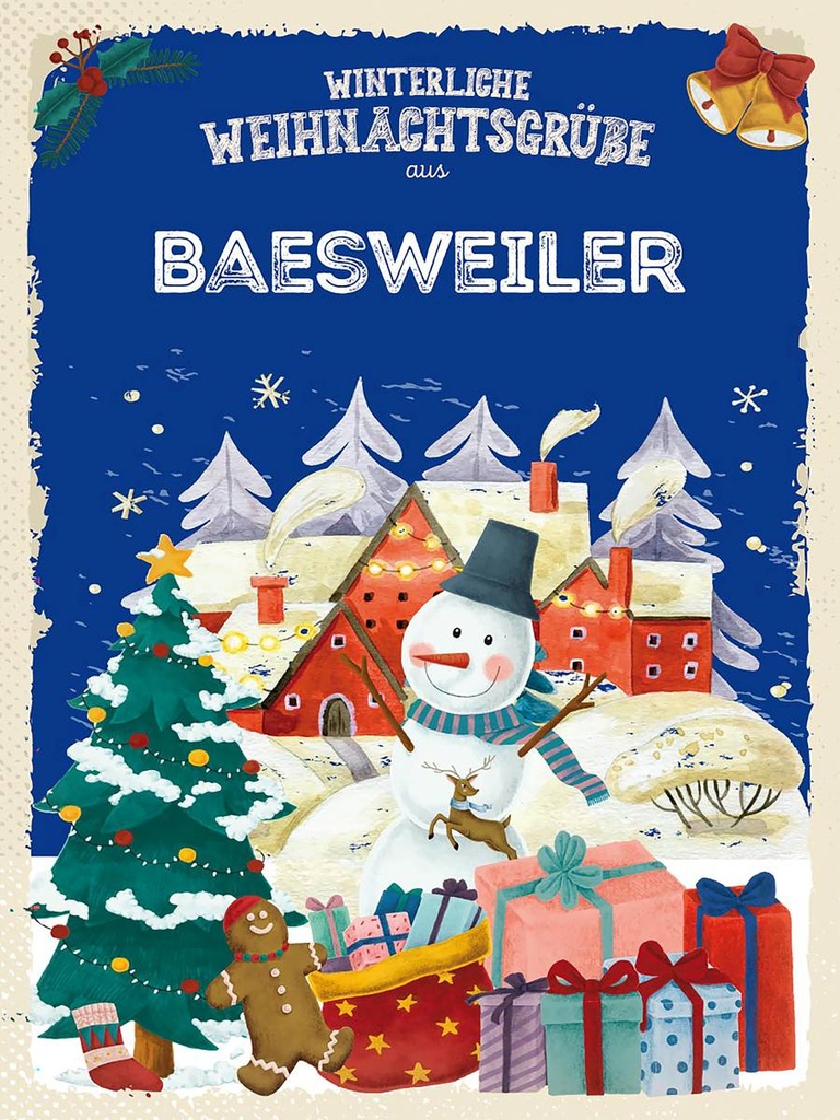Holzschild 40x30 cm Weihnachtsgrüße BAESWEILER