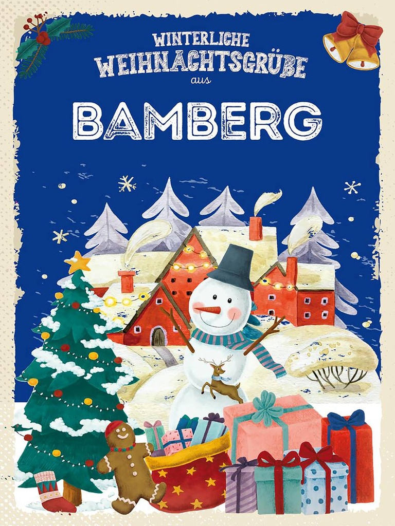 Holzschild 40x30 cm Weihnachtsgrüße aus BAMBERG