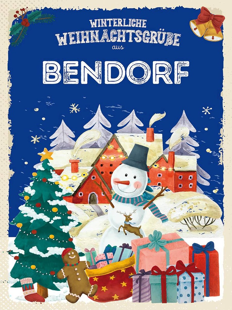 Holzschild 40x30 cm Weihnachtsgrüße aus BENDORF