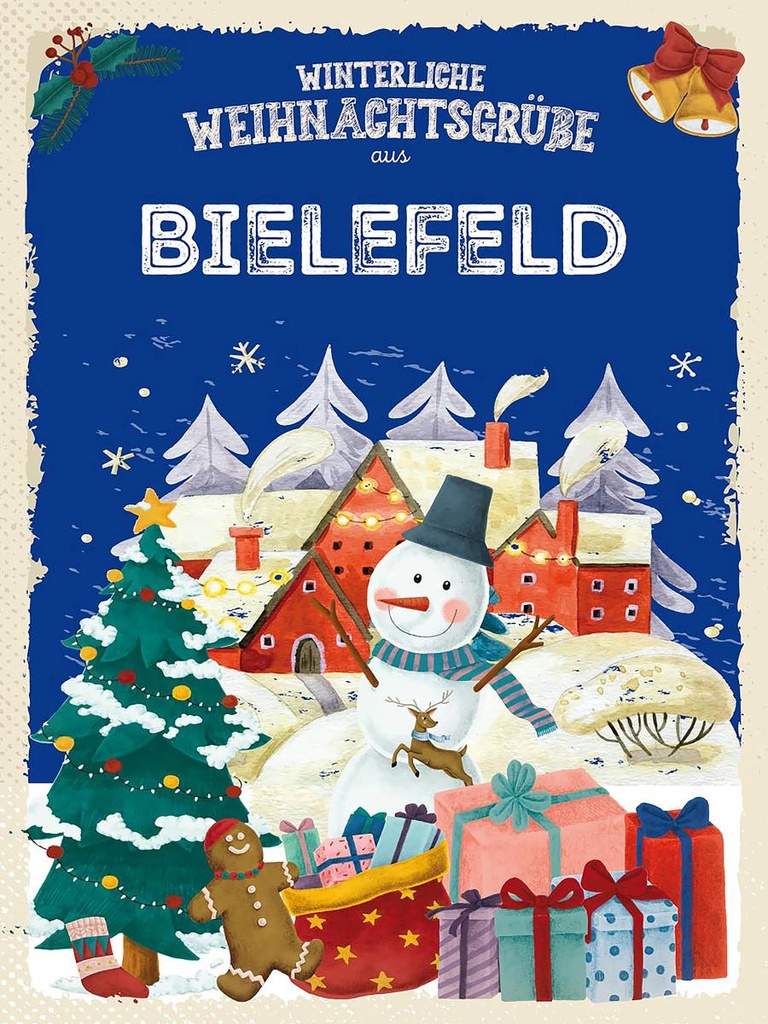 Holzschild 40x30 cm Weihnachtsgrüße BIELEFELD